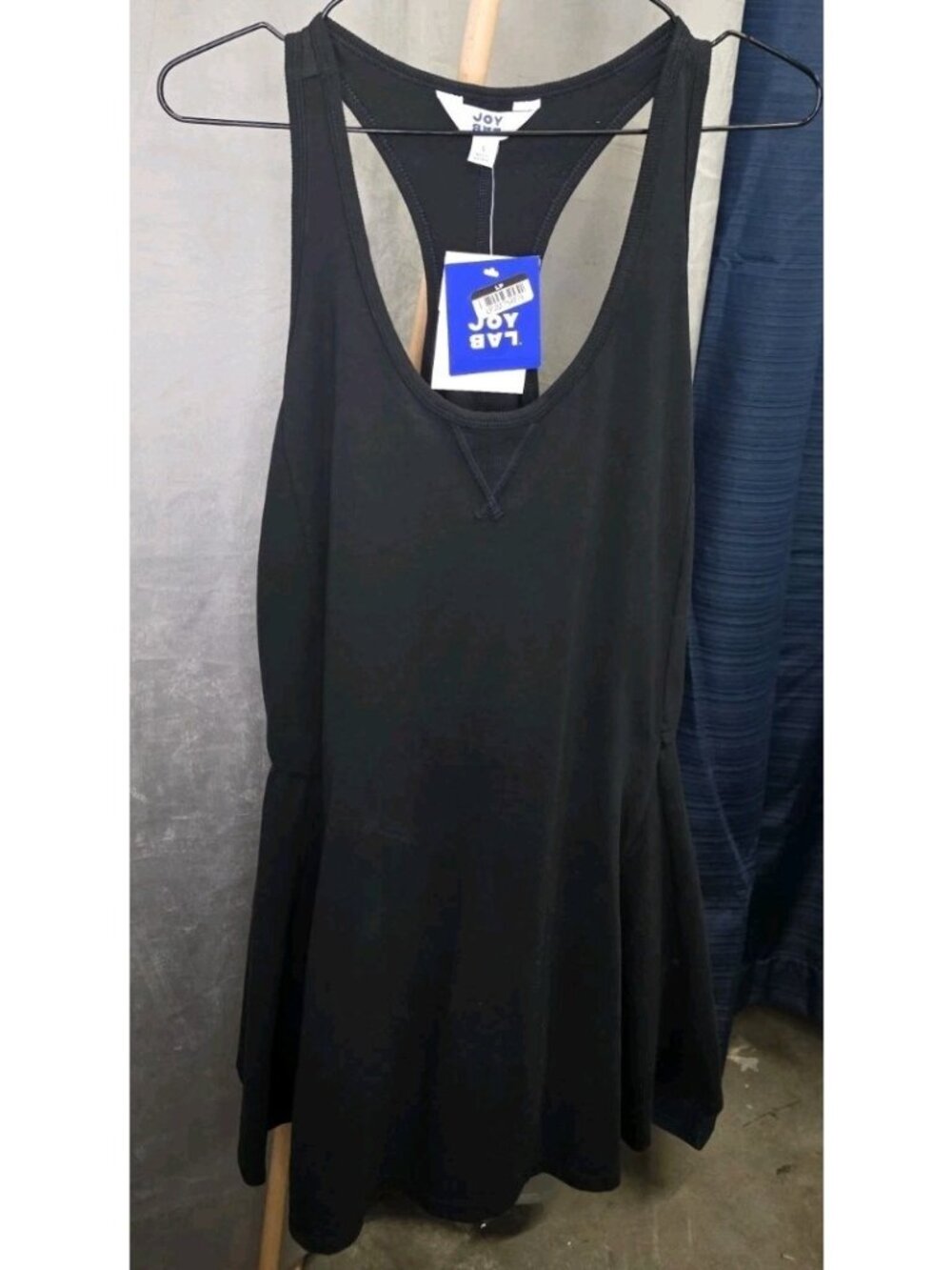 NWT JoyLab Black Racerback Active Dress Women's Large Built-In Shorts. WL382